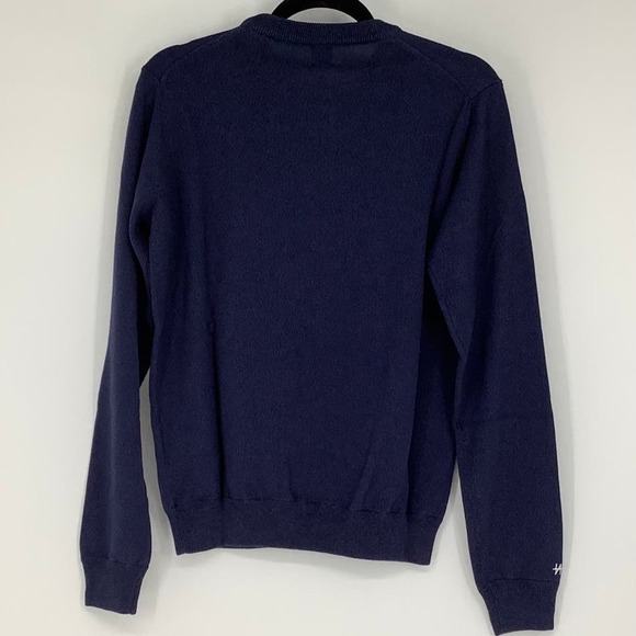 NEW! NAADAM x S.Pellegrino Size XS Basic Crew Navy Sweater $295 msrp J7-9 - Picture 3 of 11